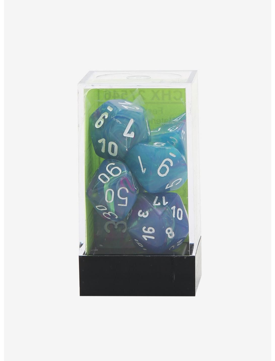 Chessex Festive Waterlily With White Polyhedral Dice Set, , hi-res