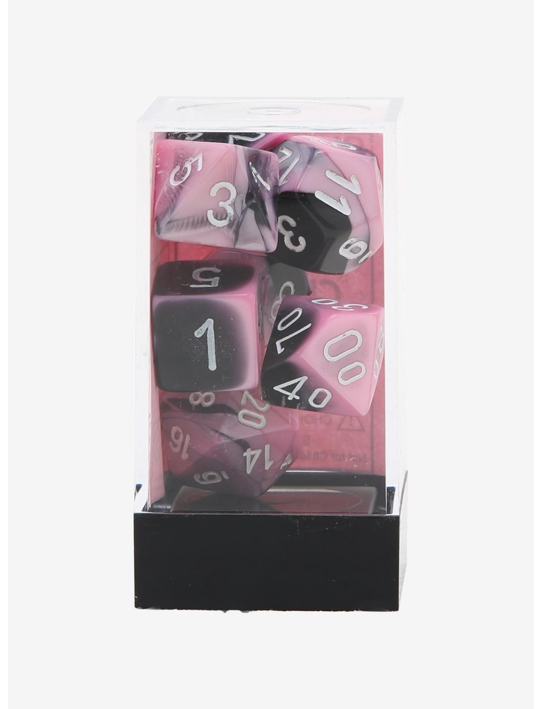 Chessex Gemini Black & Pink With White Polyhedral Dice Set, , hi-res