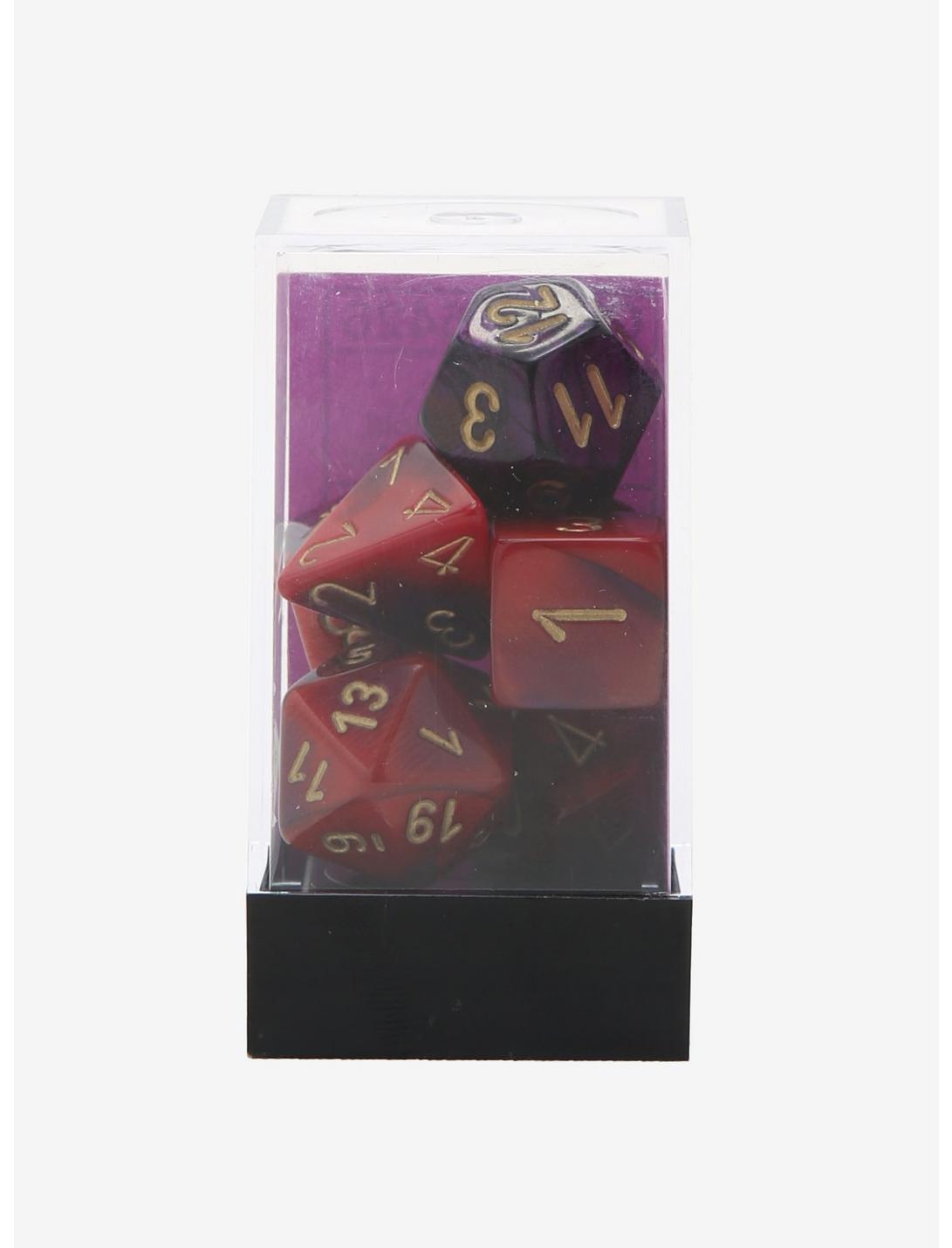 Chessex Gemini Purple & Red With Gold Polyhedral Dice Set, , hi-res