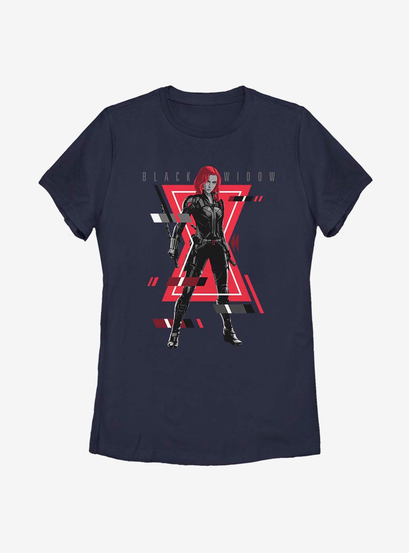 Marvel Black Widow Glitch Womens T-Shirt, NAVY, hi-res