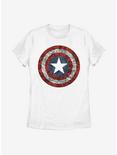 Marvel Captain America Comic Book Shield Womens T-Shirt, WHITE, hi-res