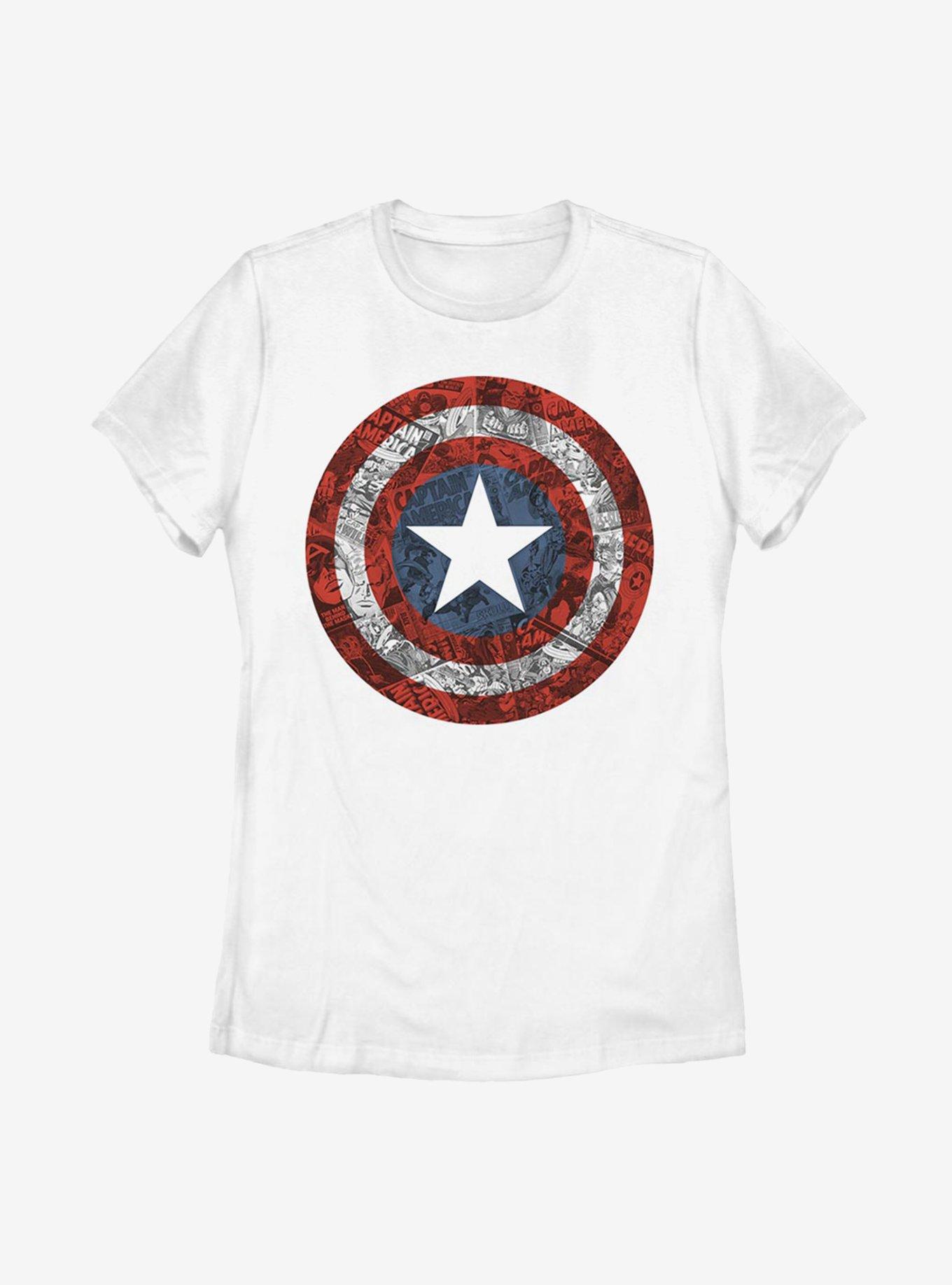 Marvel Captain America Comic Book Shield Womens T-Shirt, , hi-res