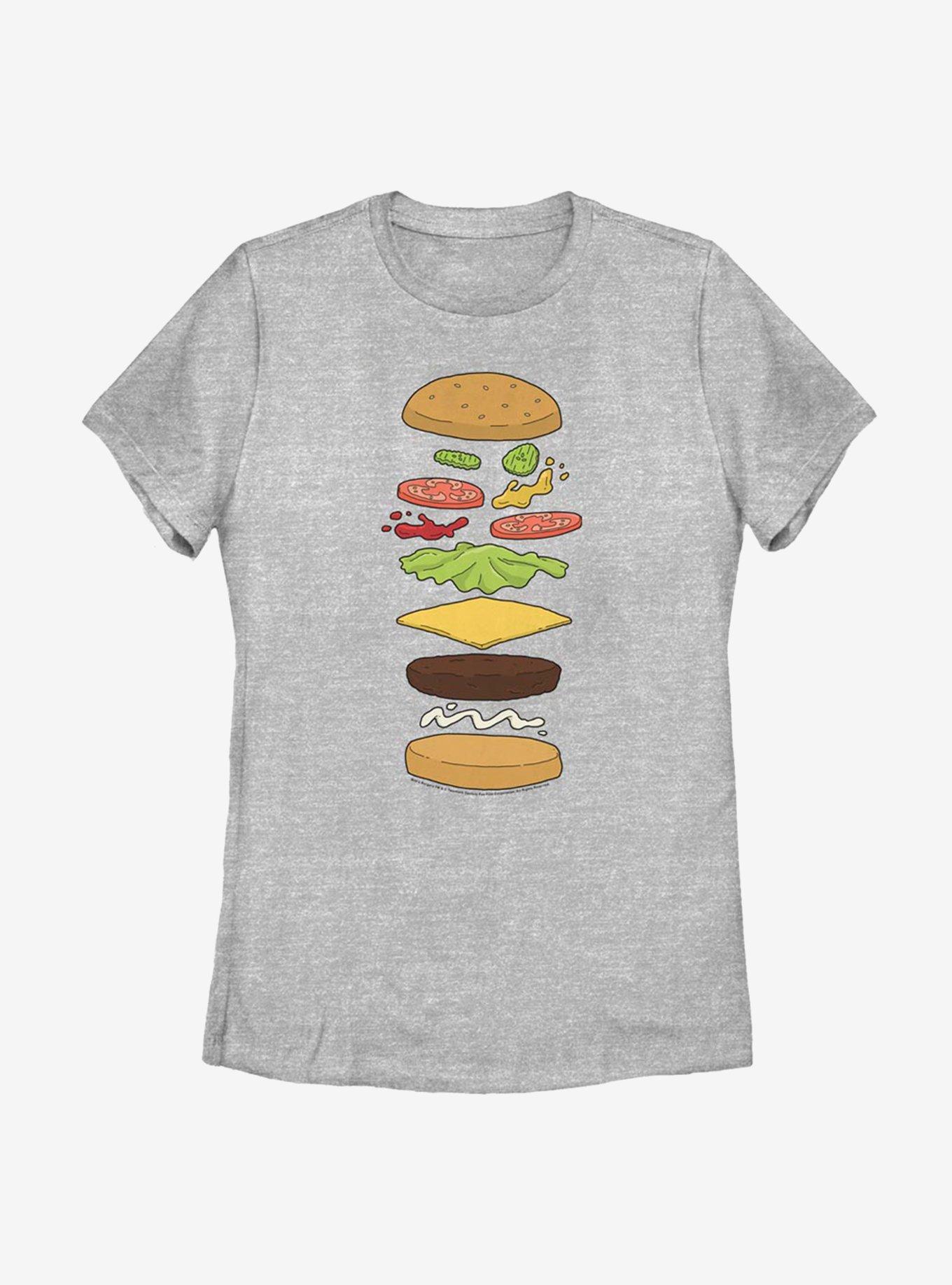 Bob's Burgers Burger Diagram Womens T-Shirt, ATH HTR, hi-res