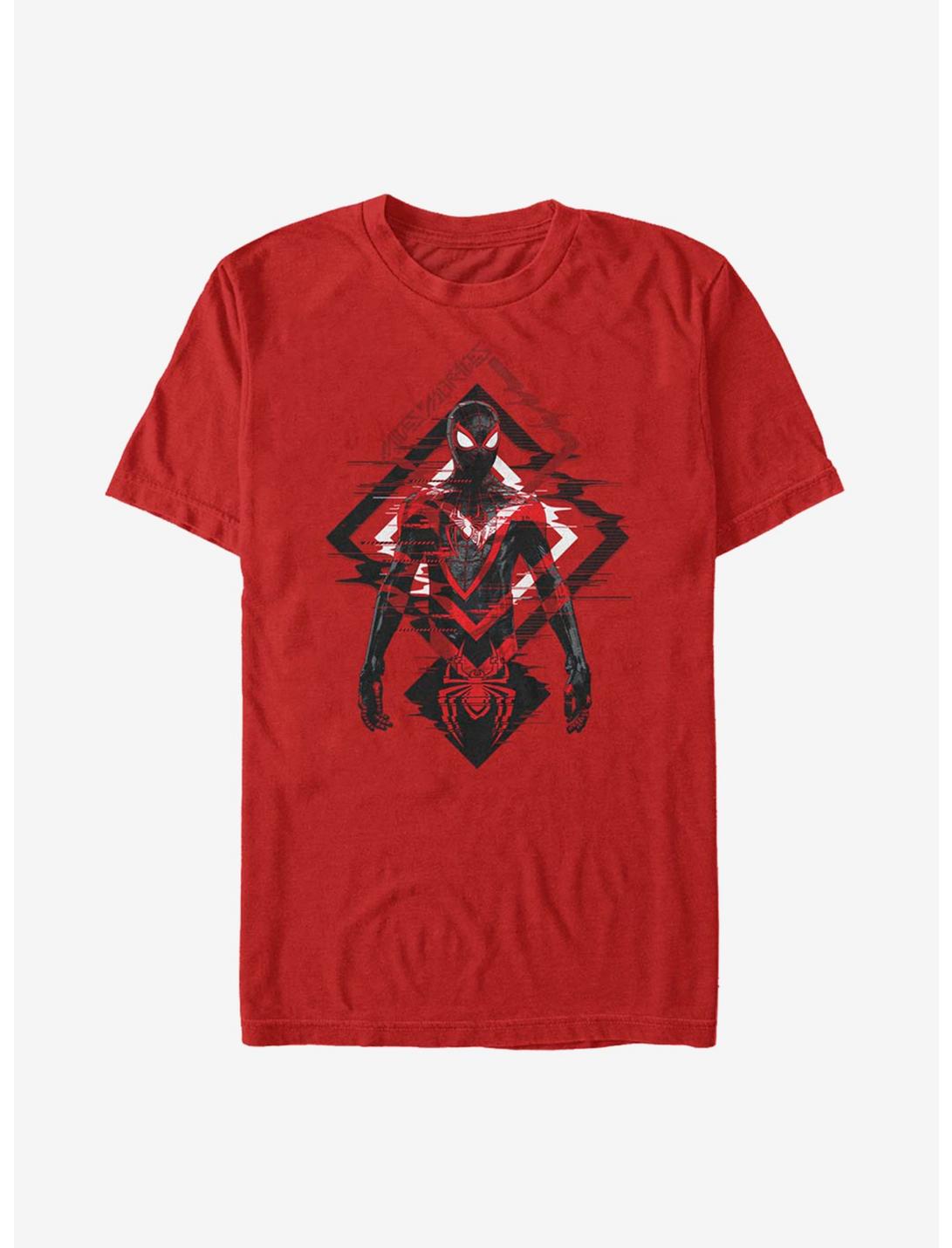 Marvel Spider-Man Miles Morales Triangle Waves T-Shirt, RED, hi-res