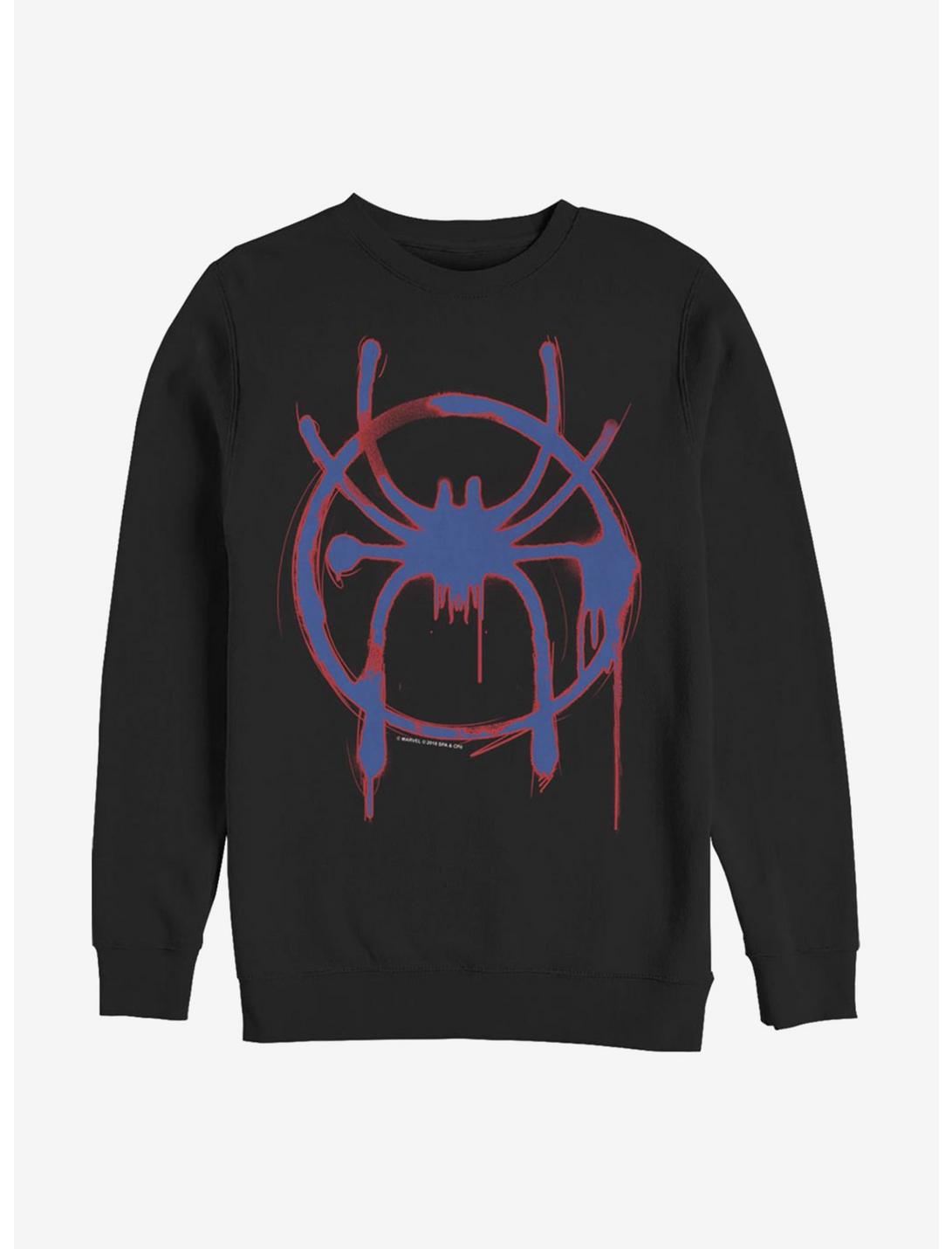Marvel Spider-Man: Into The Spiderverse Miles Morales Red and Blue Sweatshirt, BLACK, hi-res