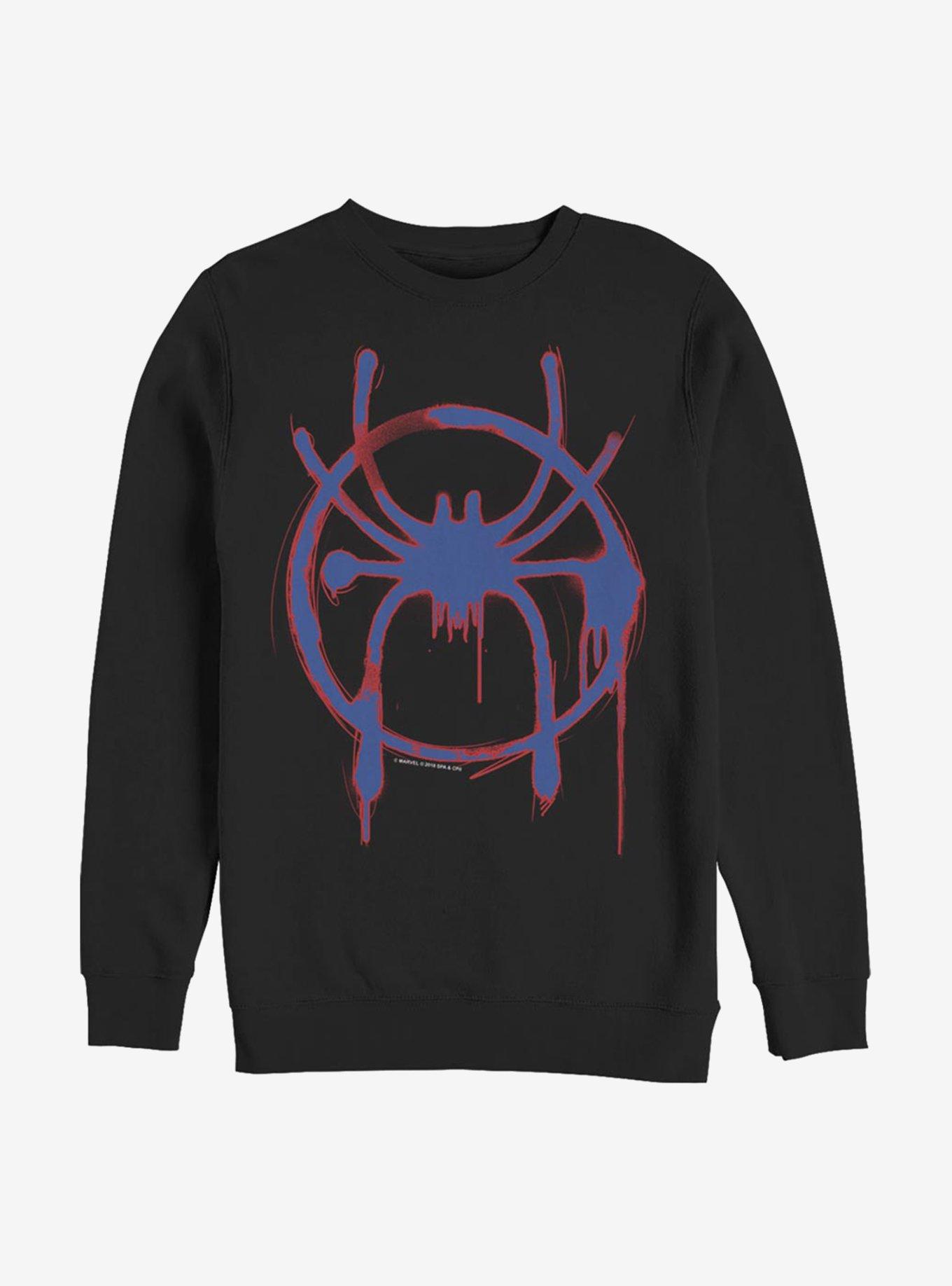Marvel Spider-Man: Into The Spiderverse Miles Morales Red and Blue Sweatshirt, BLACK, hi-res