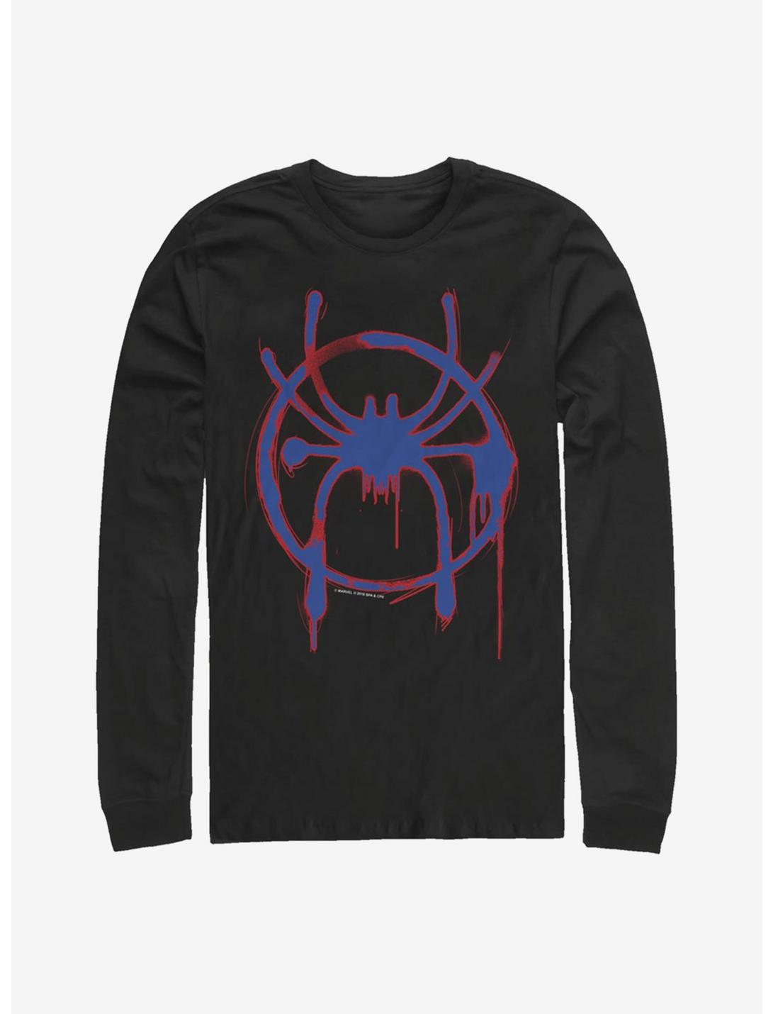 Marvel Spider-Man: Into The Spiderverse Miles Morales Red and Blue Long-Sleeve T-Shirt, BLACK, hi-res