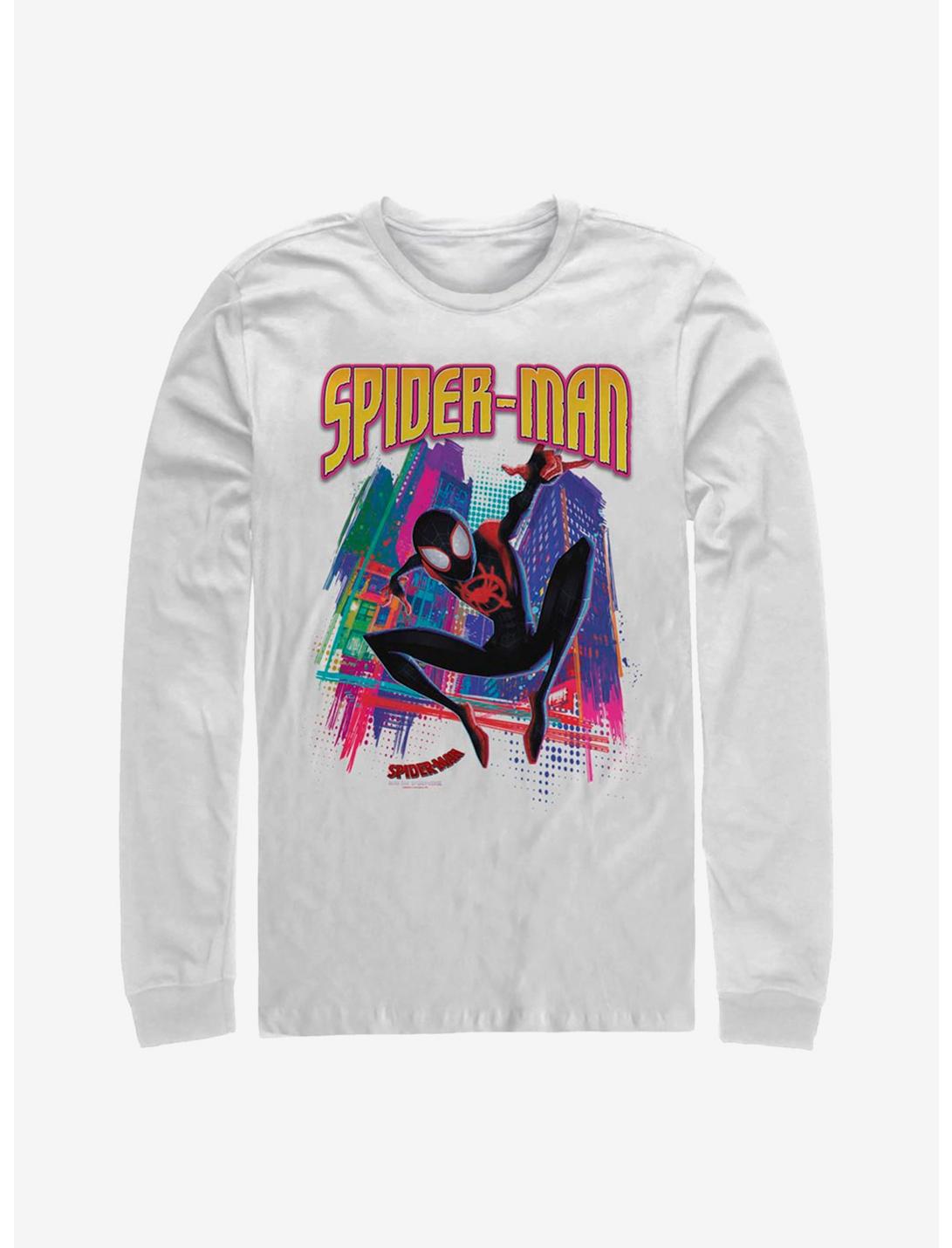 Marvel Spider-Man: Into The Spiderverse Miles Morales Tower Hero Long-Sleeve T-Shirt, WHITE, hi-res