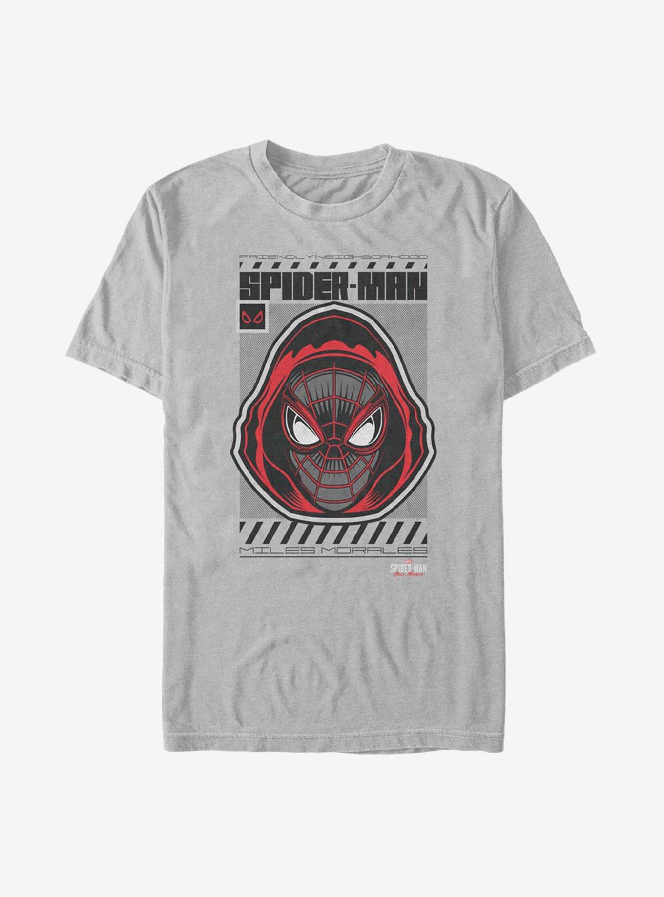 Marvel Spider-Man Miles Morales Hooded Hero T-Shirt, SILVER, hi-res