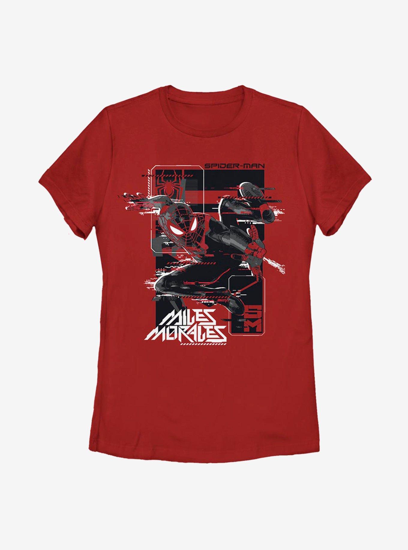 Marvel Spider-Man Miles Morales Slinging Web Womens T-Shirt, , hi-res