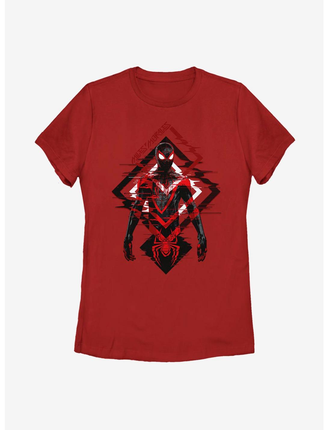 Marvel Spider-Man Miles Morales Triangle Waves Womens T-Shirt, RED, hi-res