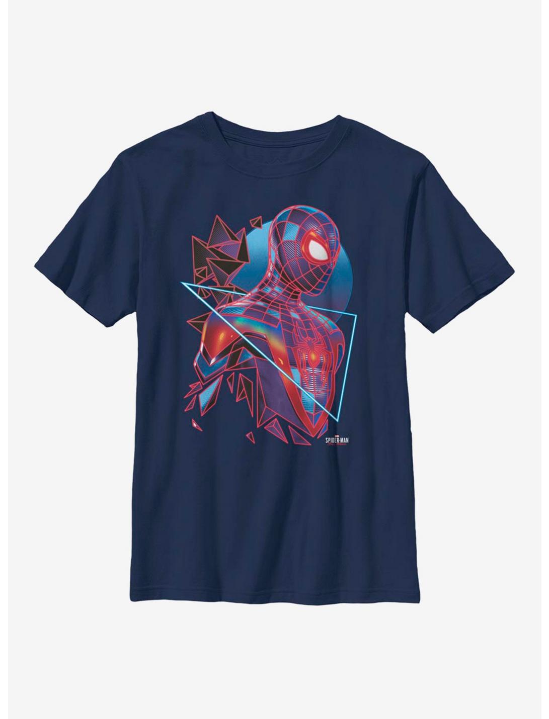 Marvel Spider-Man Miles Morales Eighties Style Youth T-Shirt, NAVY, hi-res