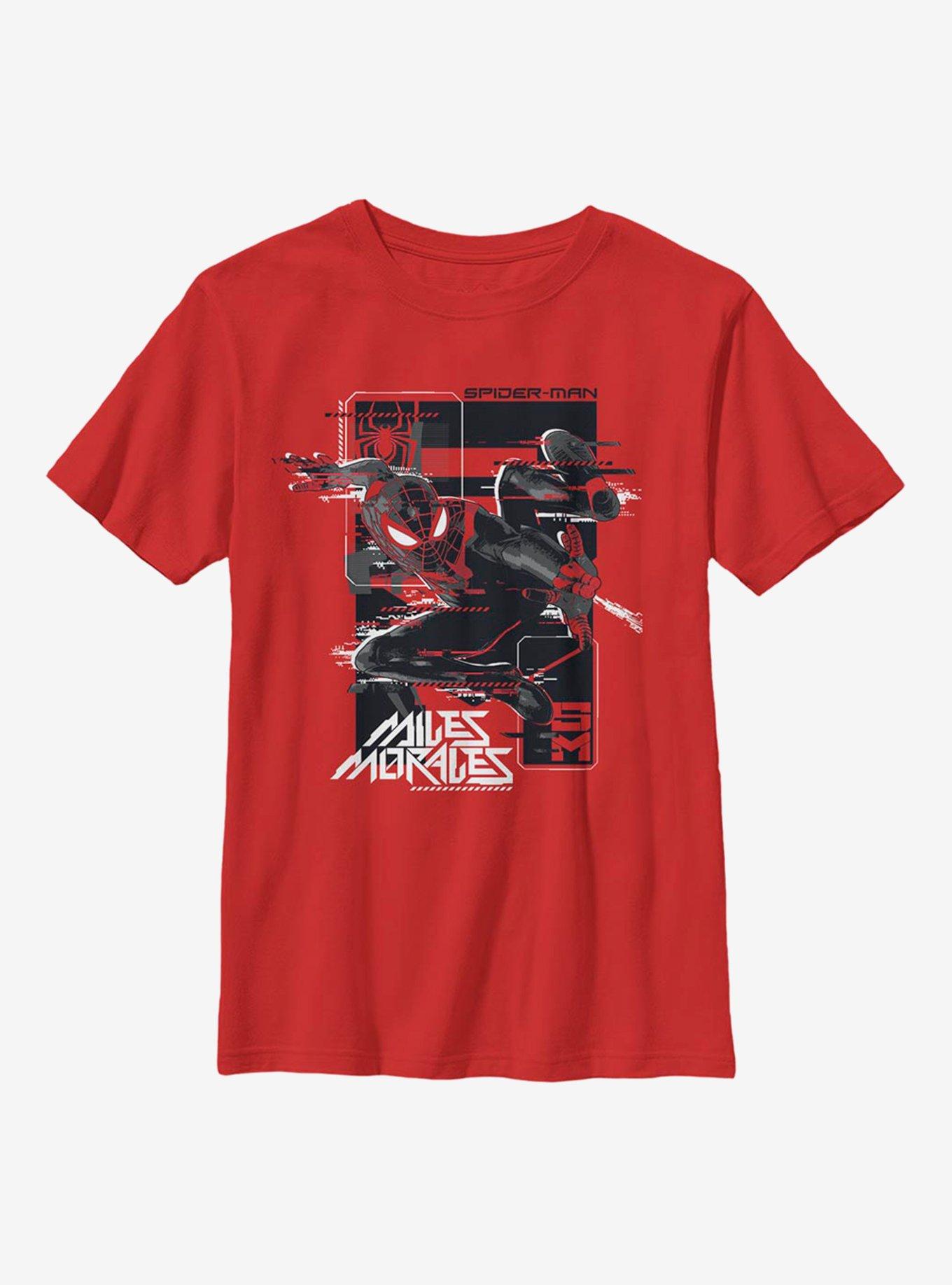 Marvel Spider-Man Miles Morales Slinging Web Youth T-Shirt, , hi-res