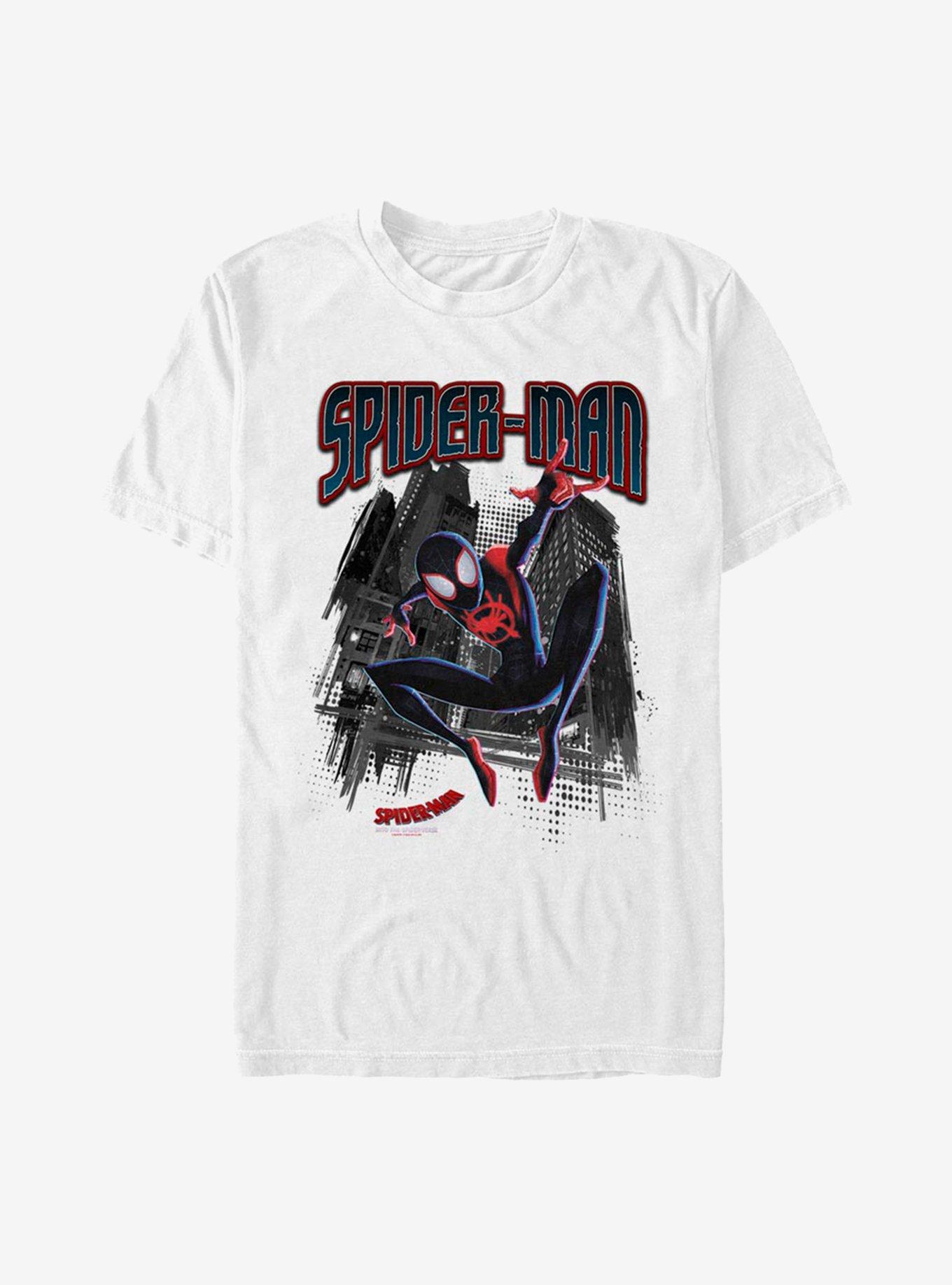 Marvel Spider-Man: Into The Spiderverse Miles Morales Tower Hero T-Shirt, WHITE, hi-res