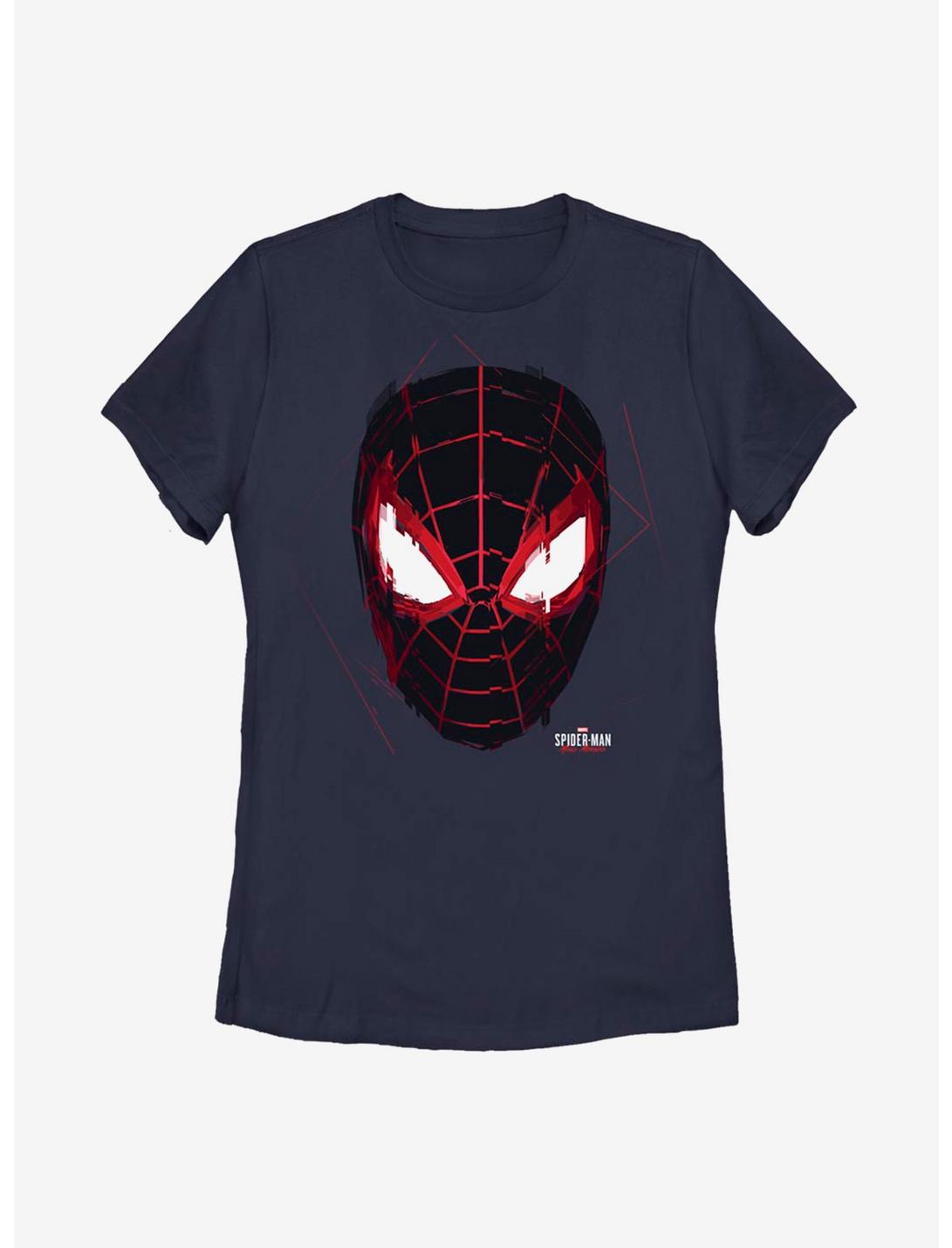 Marvel Spider-Man Miles Morales Glitch Mask Womens T-Shirt, NAVY, hi-res
