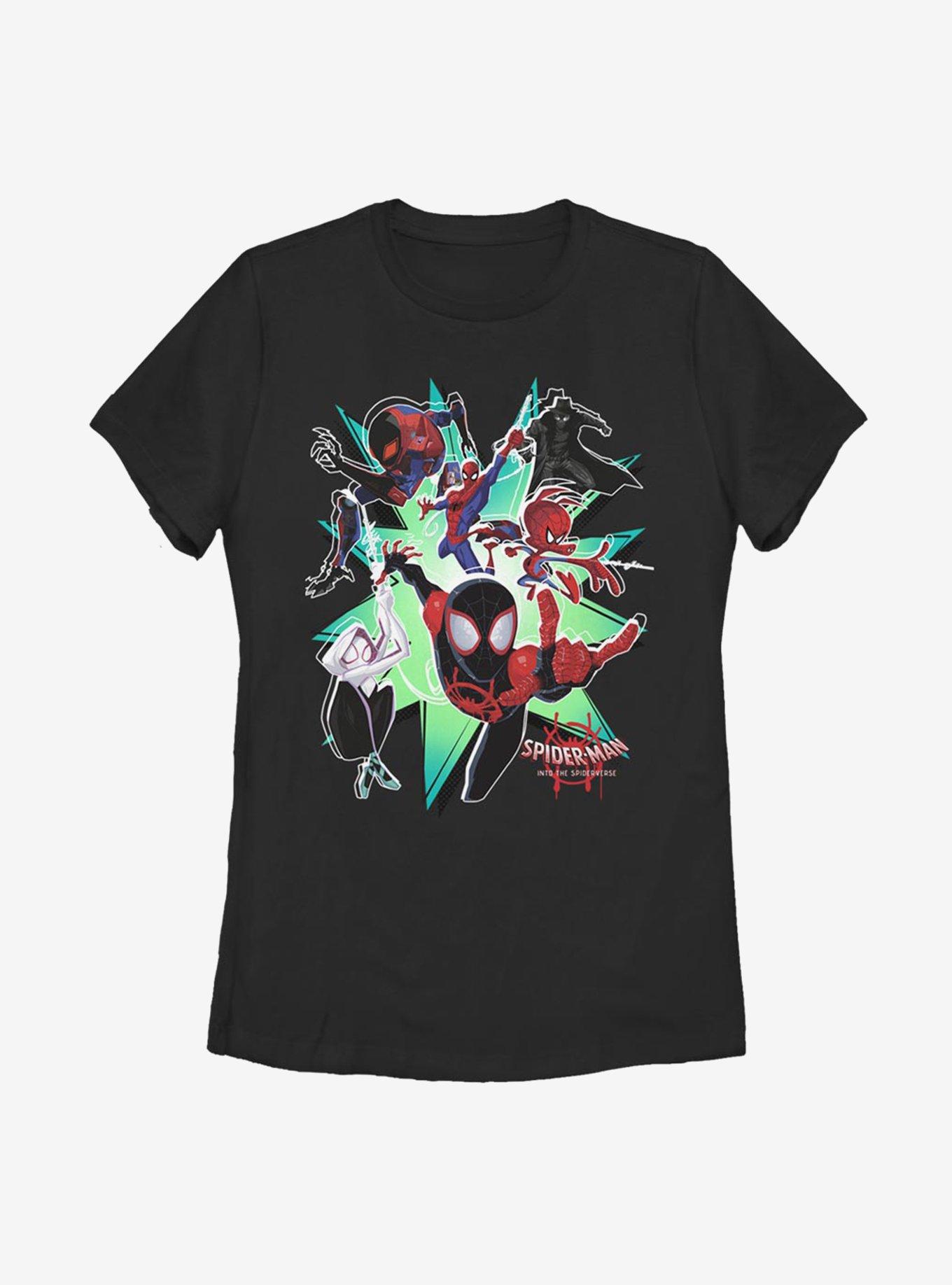 Marvel Spider-Man: Into The Spiderverse Miles Morales Group Womens T-Shirt, , hi-res