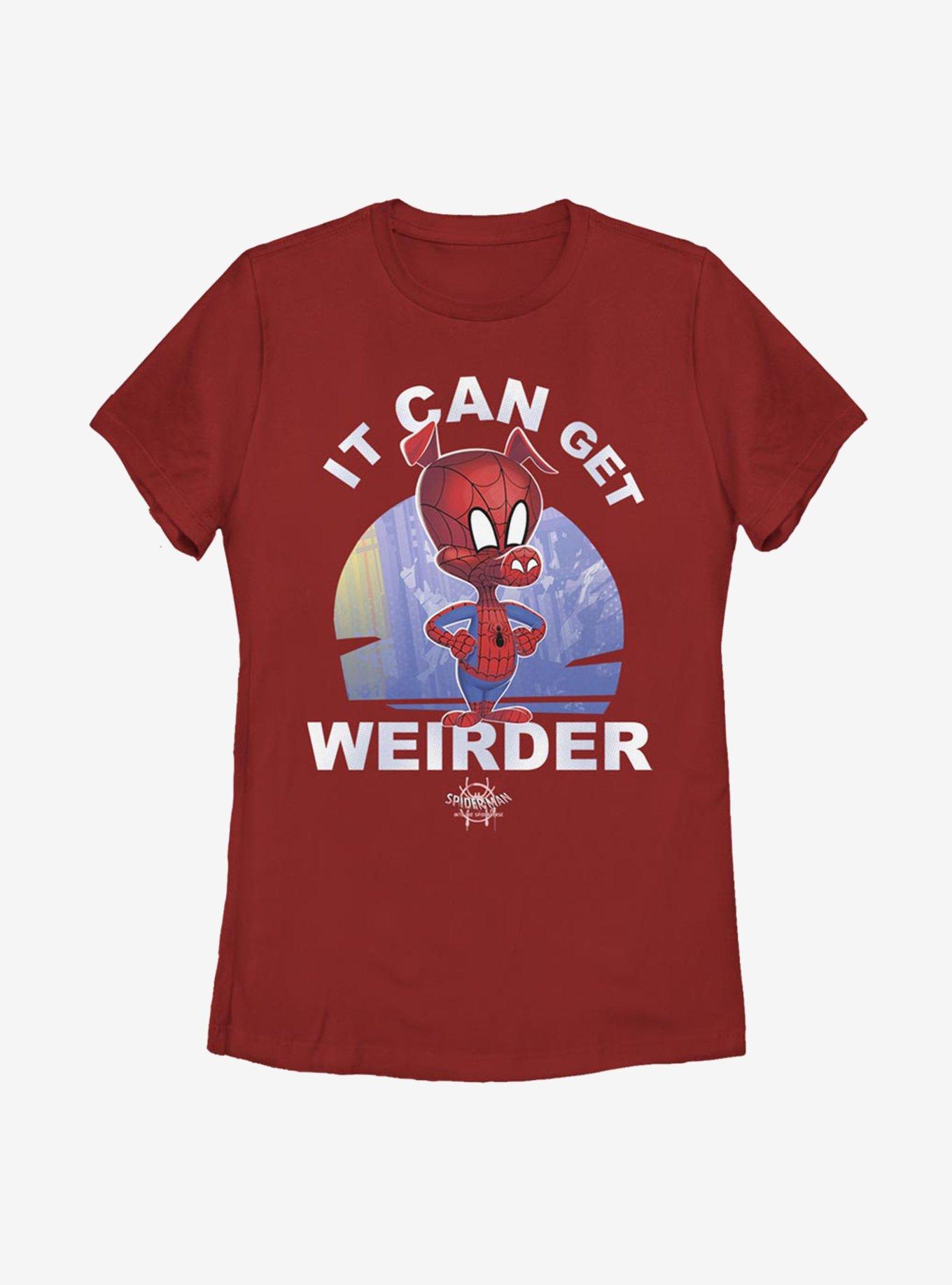 Marvel Spider-Man: Into The Spiderverse It Can Get Weirder Womens T-Shirt, RED, hi-res