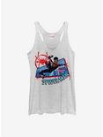 Marvel Spider-Man: Into The Spiderverse Miles Morales City Womens Tank Top, WHITE HTR, hi-res