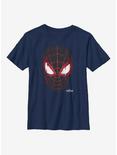 Marvel Spider-Man Miles Morales Glitch Mask Youth T-Shirt, NAVY, hi-res