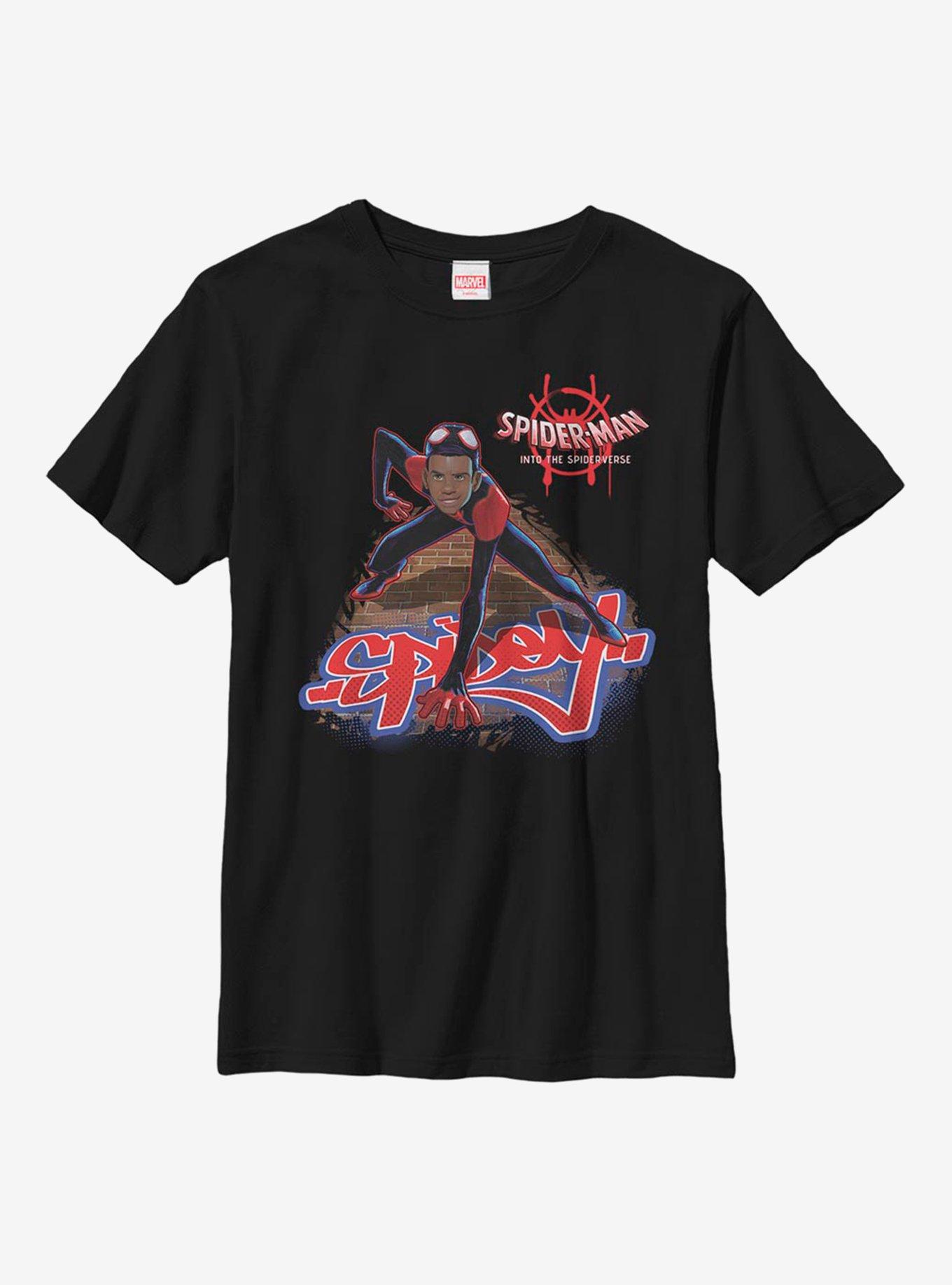 Marvel Spider-Man: Into The Spiderverse Miles Morales Bricks Youth T-Shirt, BLACK, hi-res