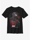 Marvel Spider-Man: Into The Spiderverse Miles Morales Spider Youth T-Shirt, BLACK, hi-res