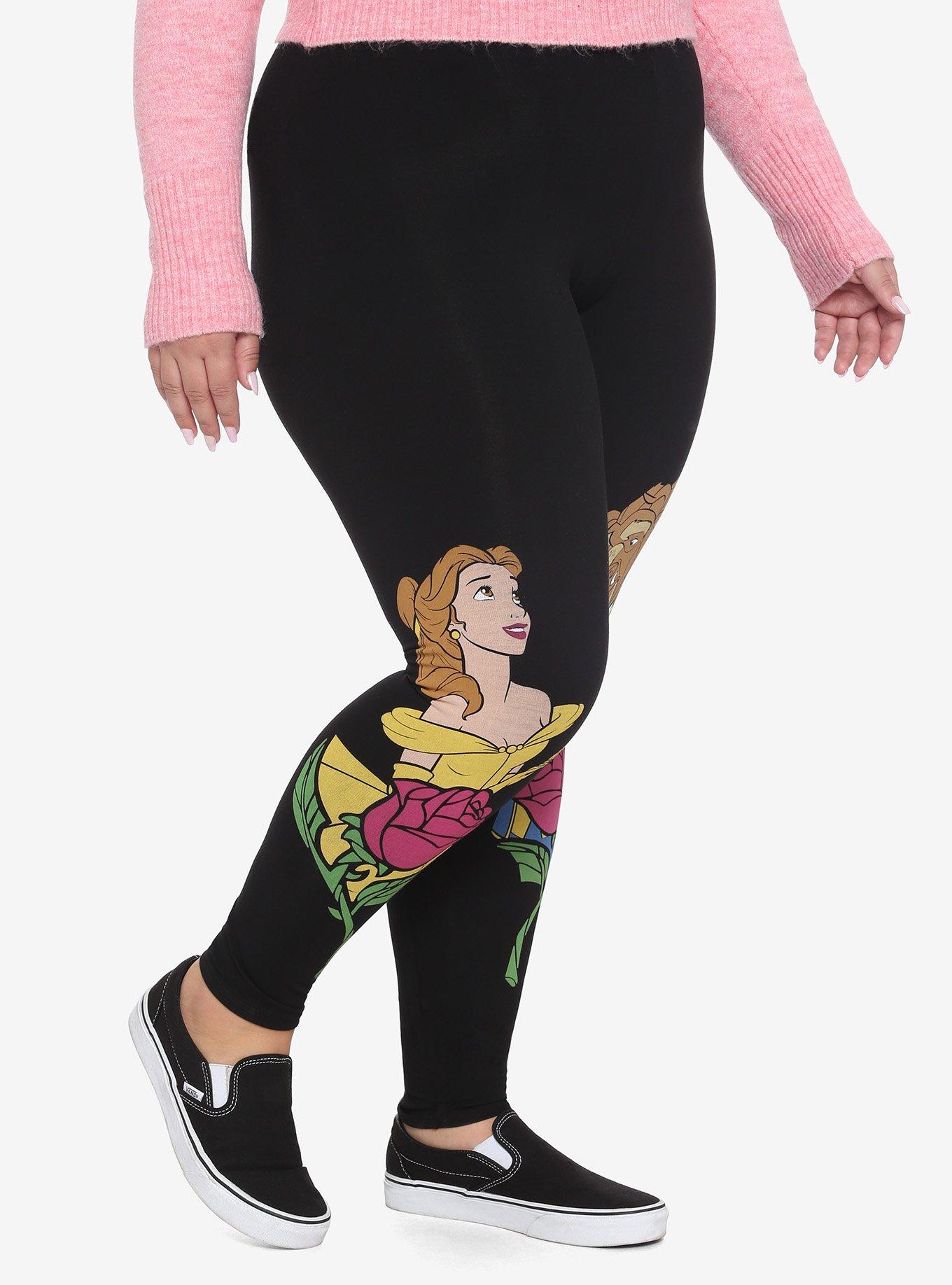 Disney Beauty And The Beast Rose Leggings Plus Size, MULTI, hi-res