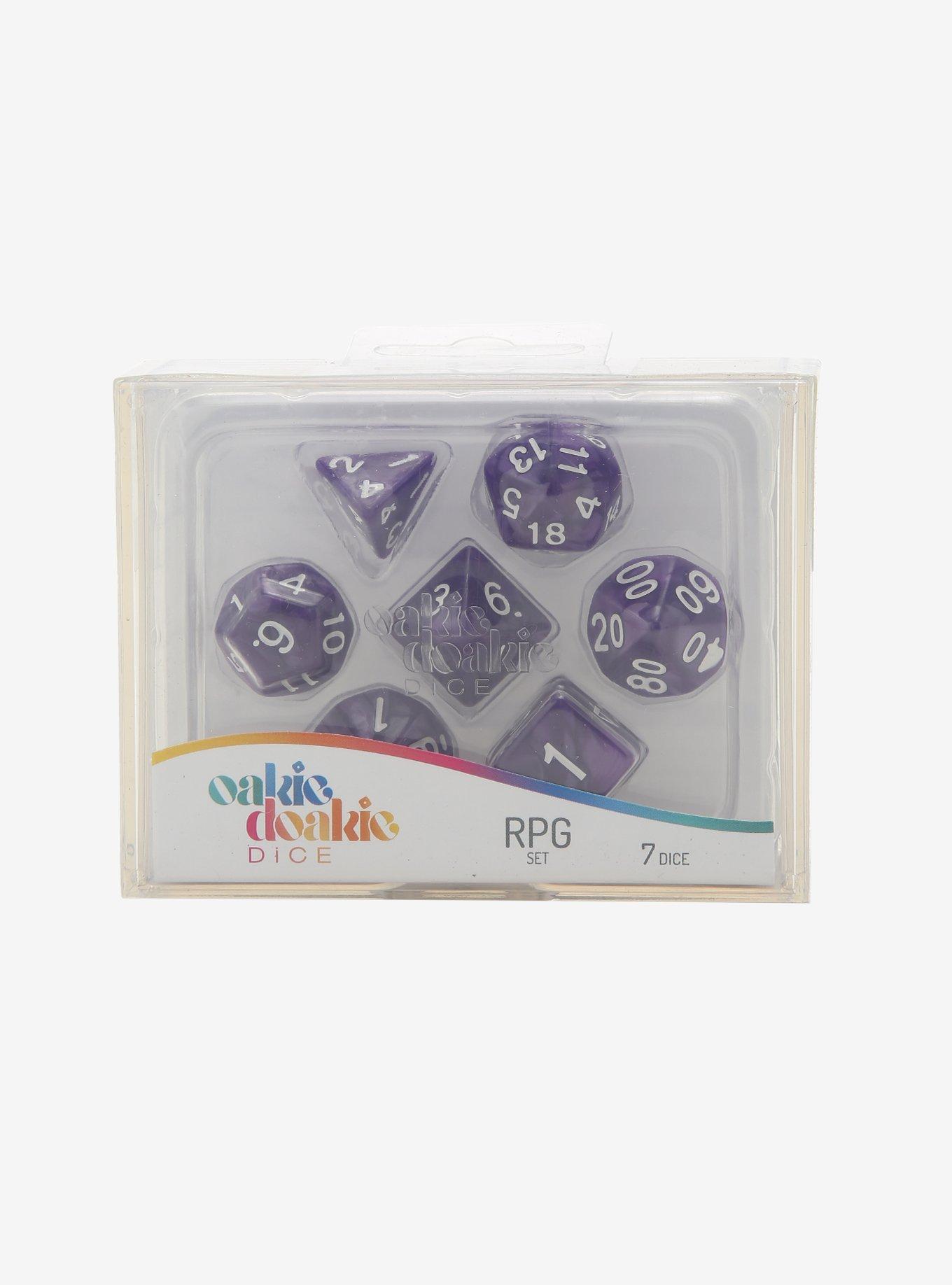Oakie Doakie Dice Marble Purple Polyhedral Dice Set, , hi-res