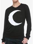 Black Crescent Moon Girls Sweater, BLACK, hi-res