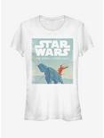 Star Wars Episode V The Empire Strikes Back AT-AT Attack Minimalist Poster Girls T-Shirt, WHITE, hi-res