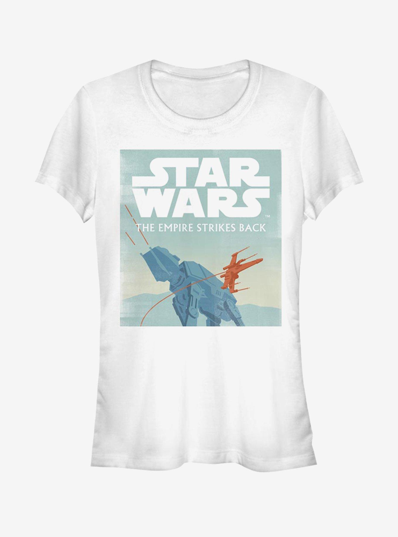 Star Wars Episode V The Empire Strikes Back AT-AT Attack Minimalist Poster Girls T-Shirt, WHITE, hi-res