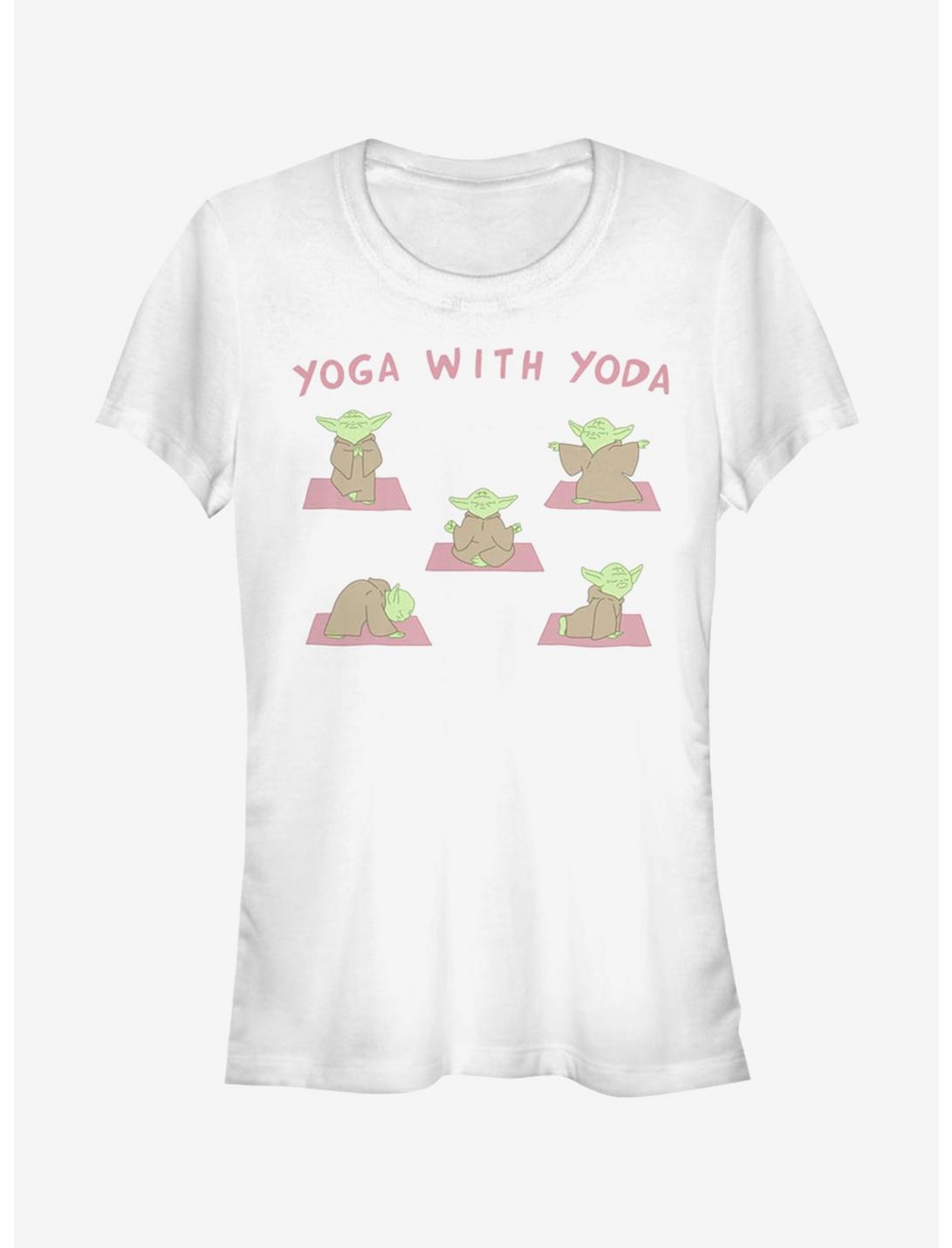Star Wars Yoga With Yoda Girls T-Shirt, WHITE, hi-res