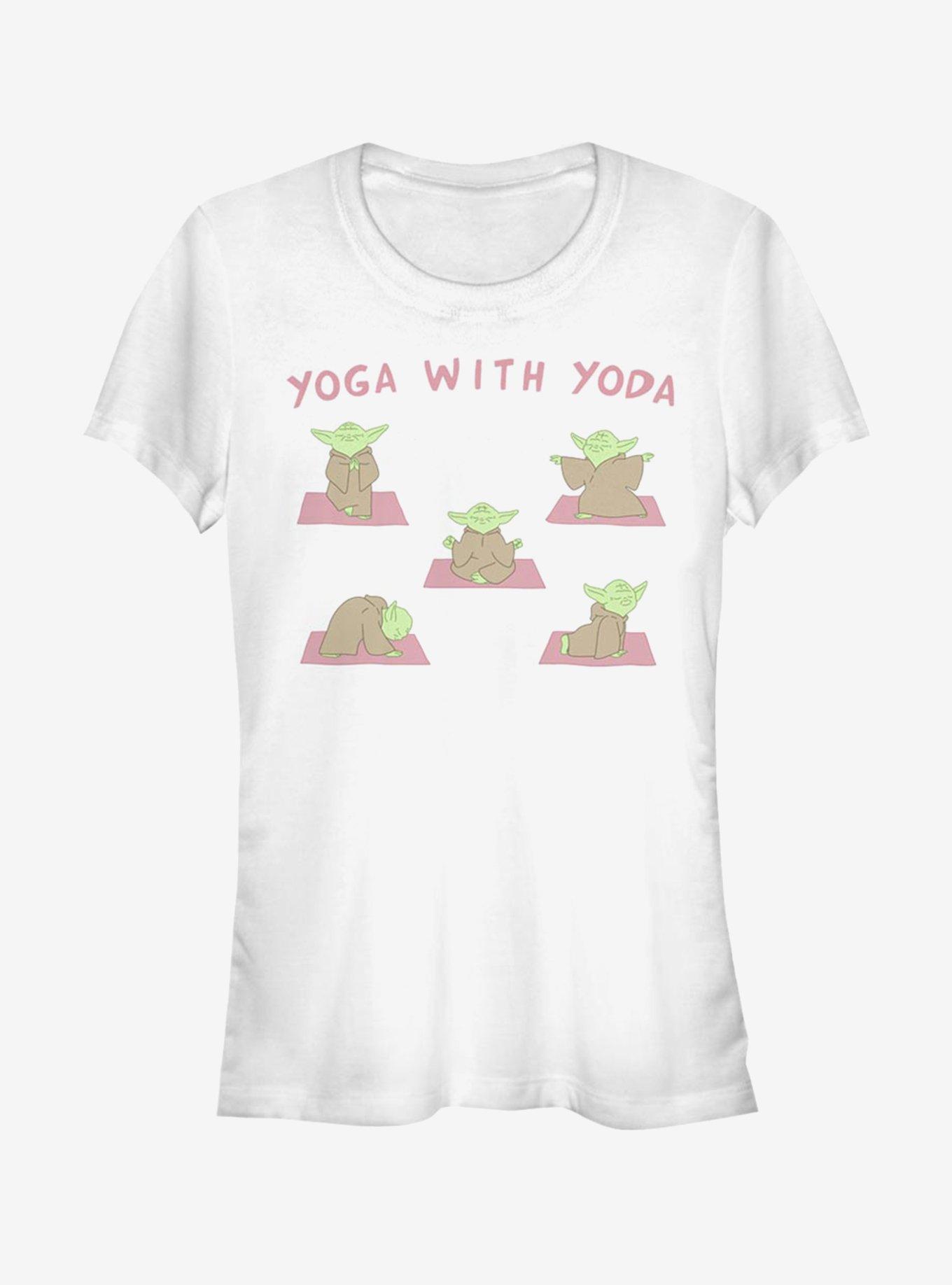 Star Wars Yoga With Yoda Girls T-Shirt, WHITE, hi-res
