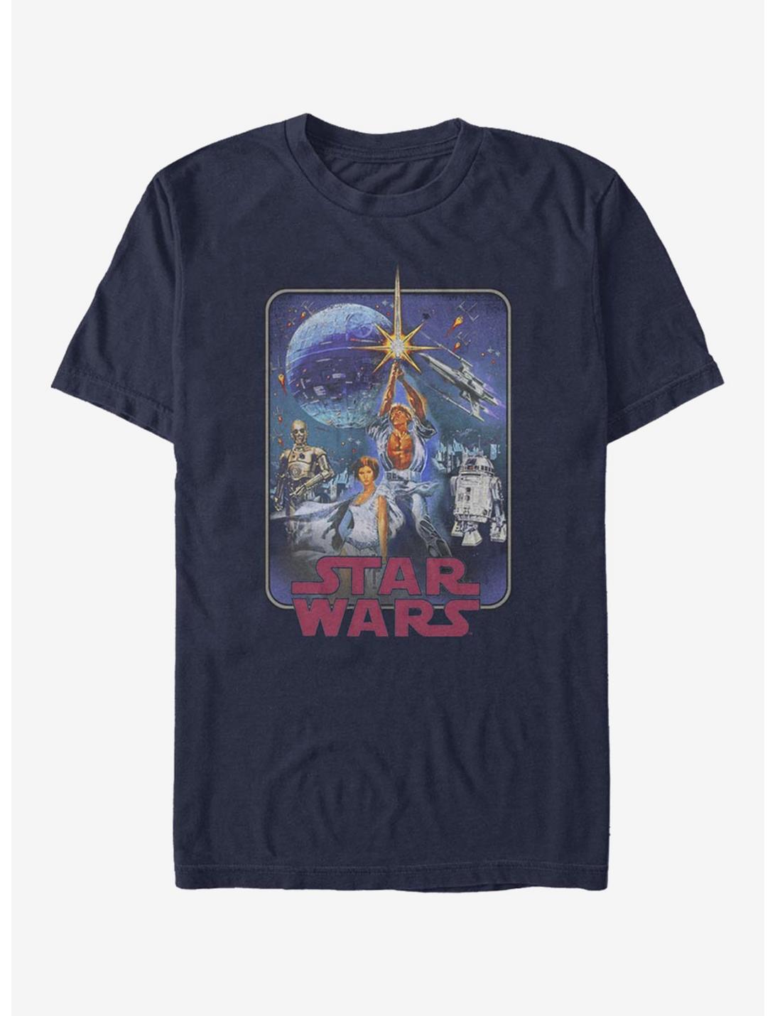 Star Wars Episode IV A New Hope Poster Redux T-Shirt, NAVY, hi-res