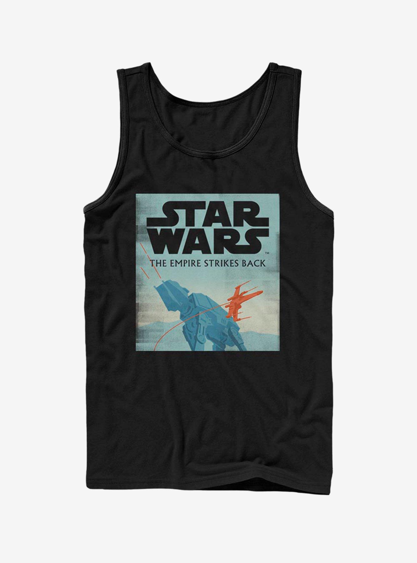 Star Wars Episode V The Empire Strikes Back AT-AT Attack Minimalist Poster Tank Top, BLACK, hi-res