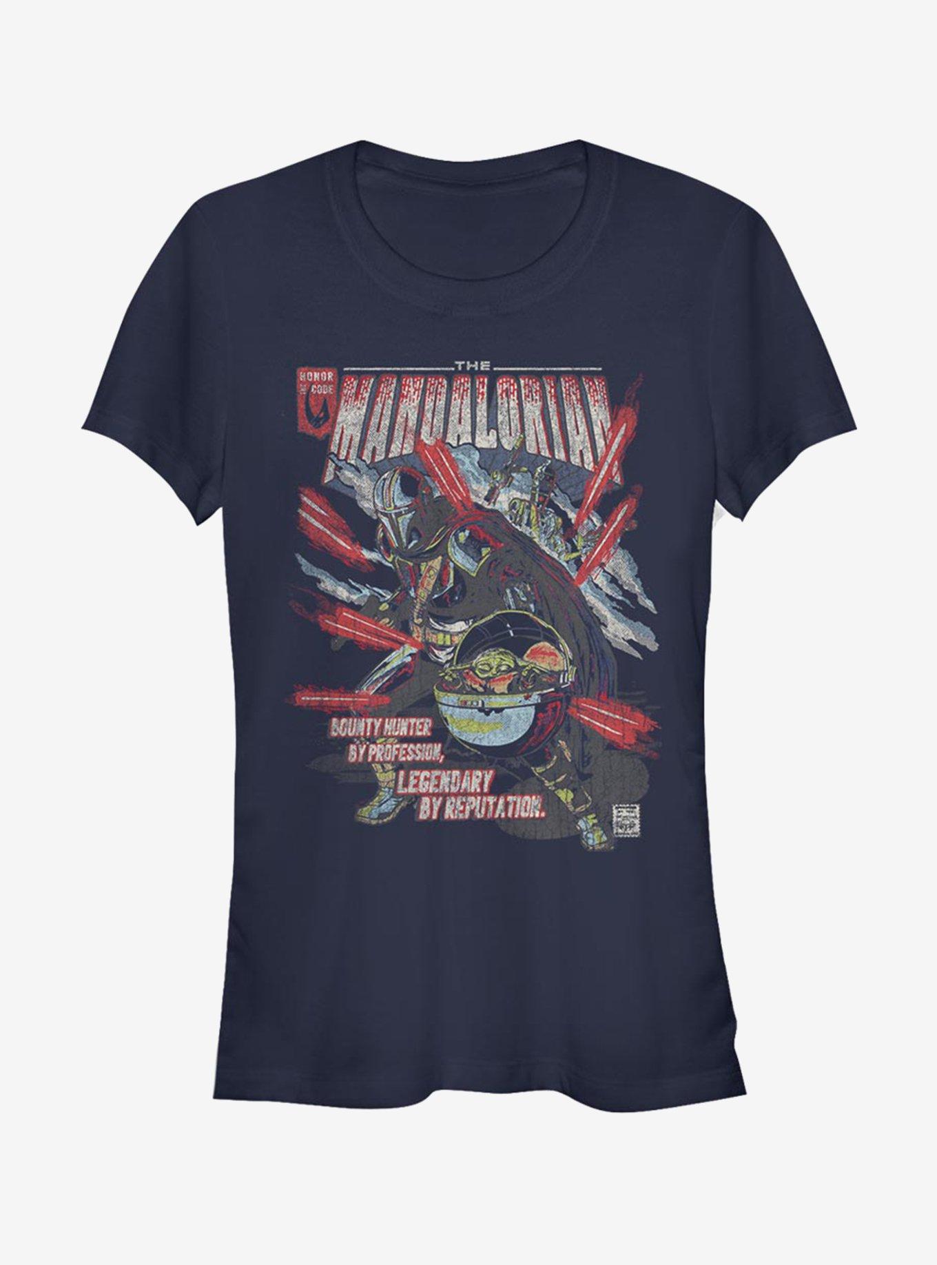 Star Wars The Mandalorian Mondo Mando Girls T-Shirt, NAVY, hi-res