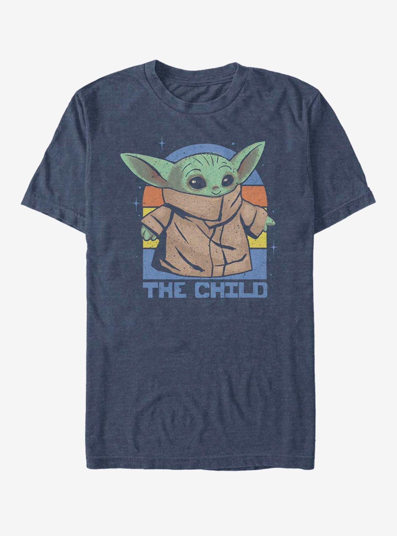 Star Wars The Mandalorian The Child And Sunset T-Shirt, NAVY HTR, hi-res