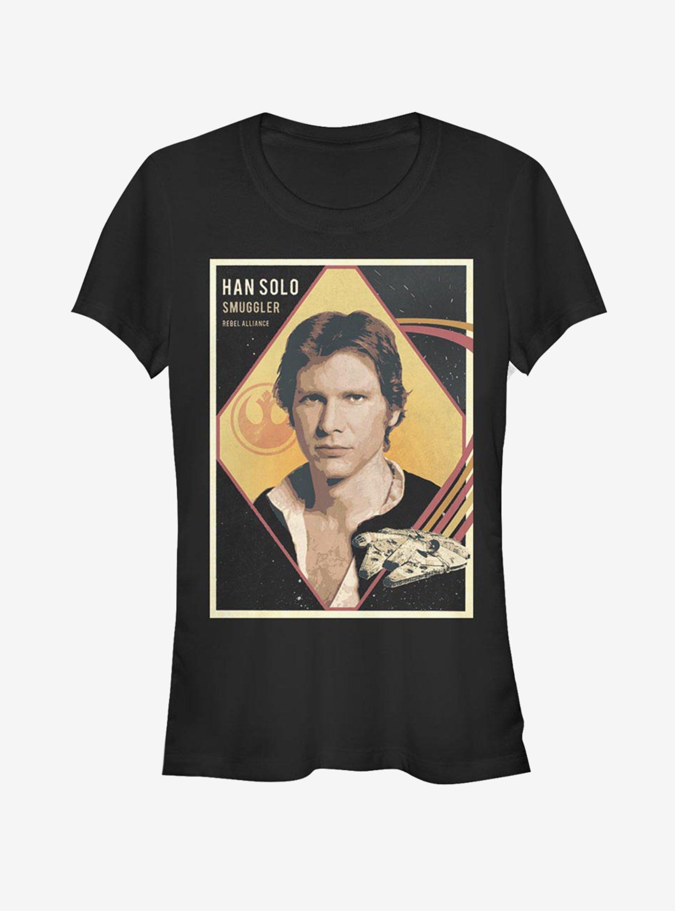 Star Wars Han Baseball Card Girls T-Shirt, BLACK, hi-res