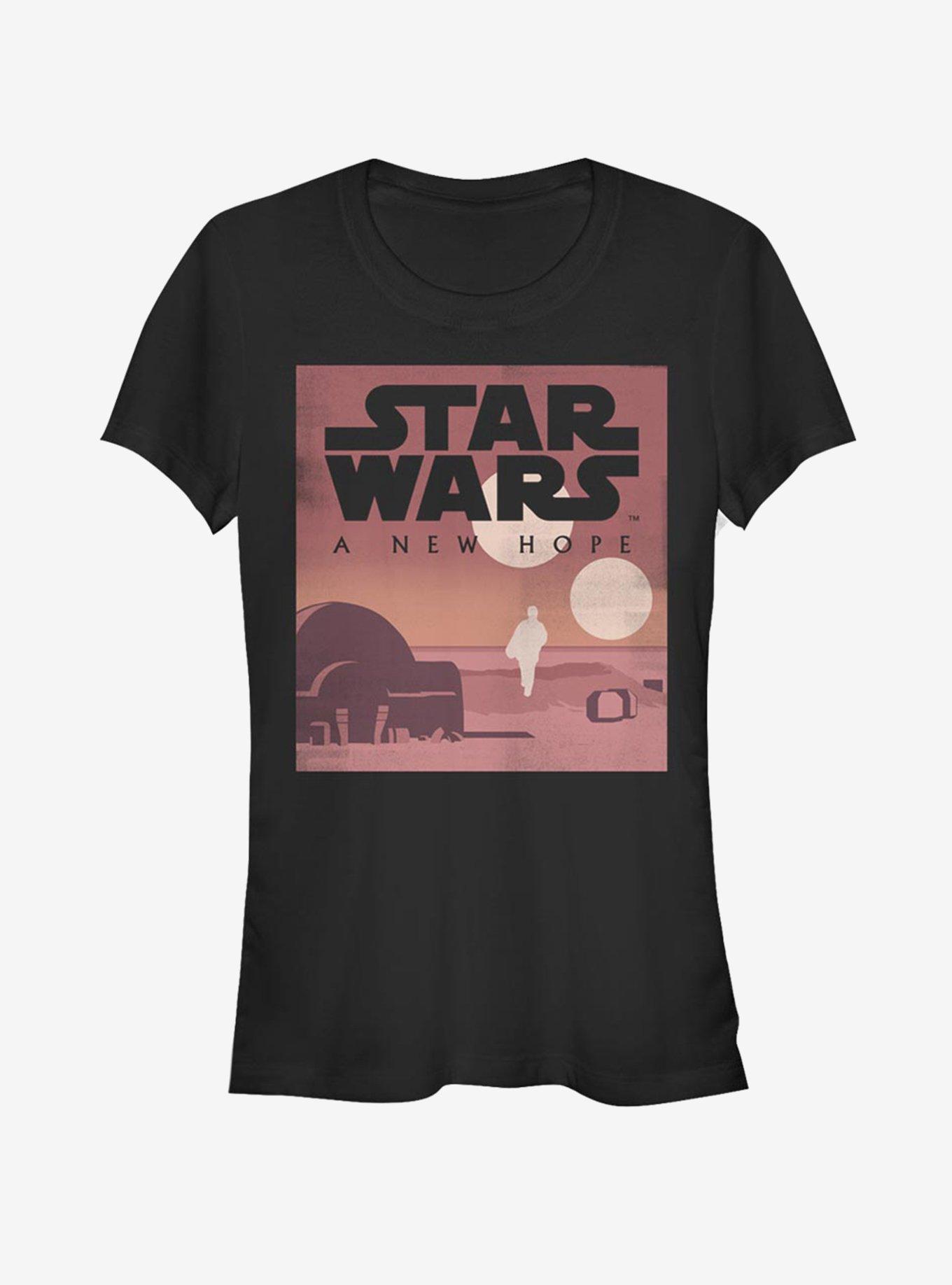 Star Wars Episode IV A New Hope Minimalist Poster Girls T-Shirt, BLACK, hi-res