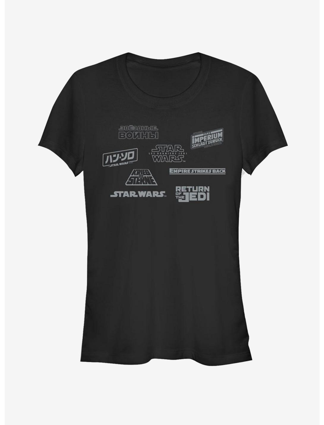 Star Wars Star Logos Girls T-Shirt, BLACK, hi-res