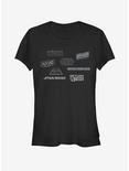 Star Wars Star Logos Girls T-Shirt, BLACK, hi-res