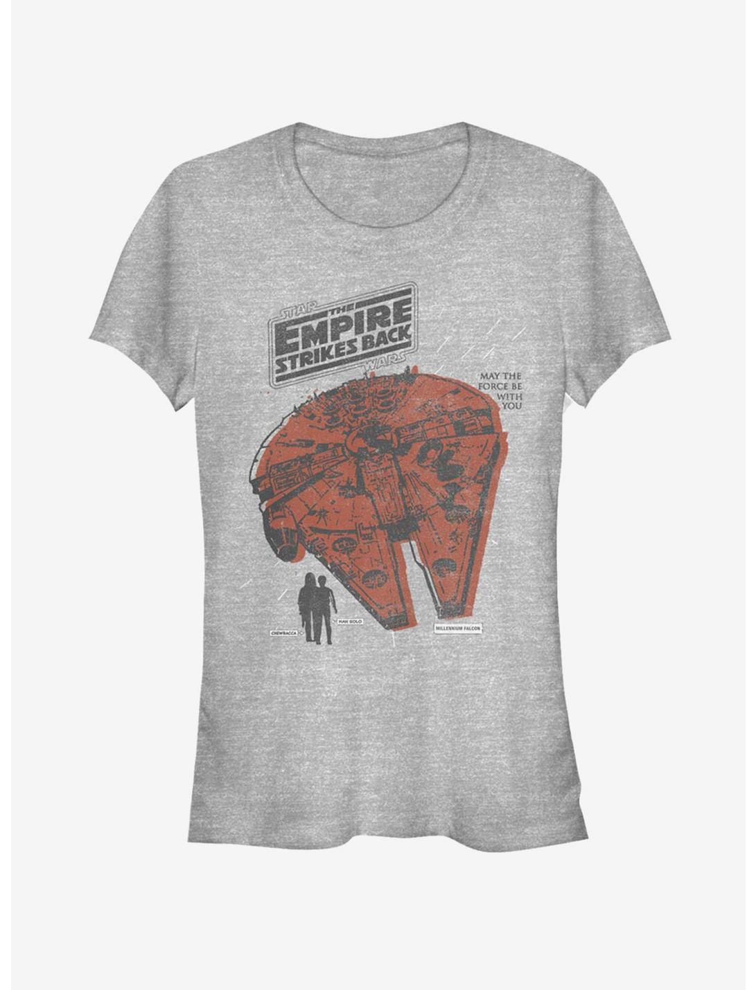 Star Wars Vintage Falcon Girls T-Shirt, ATH HTR, hi-res