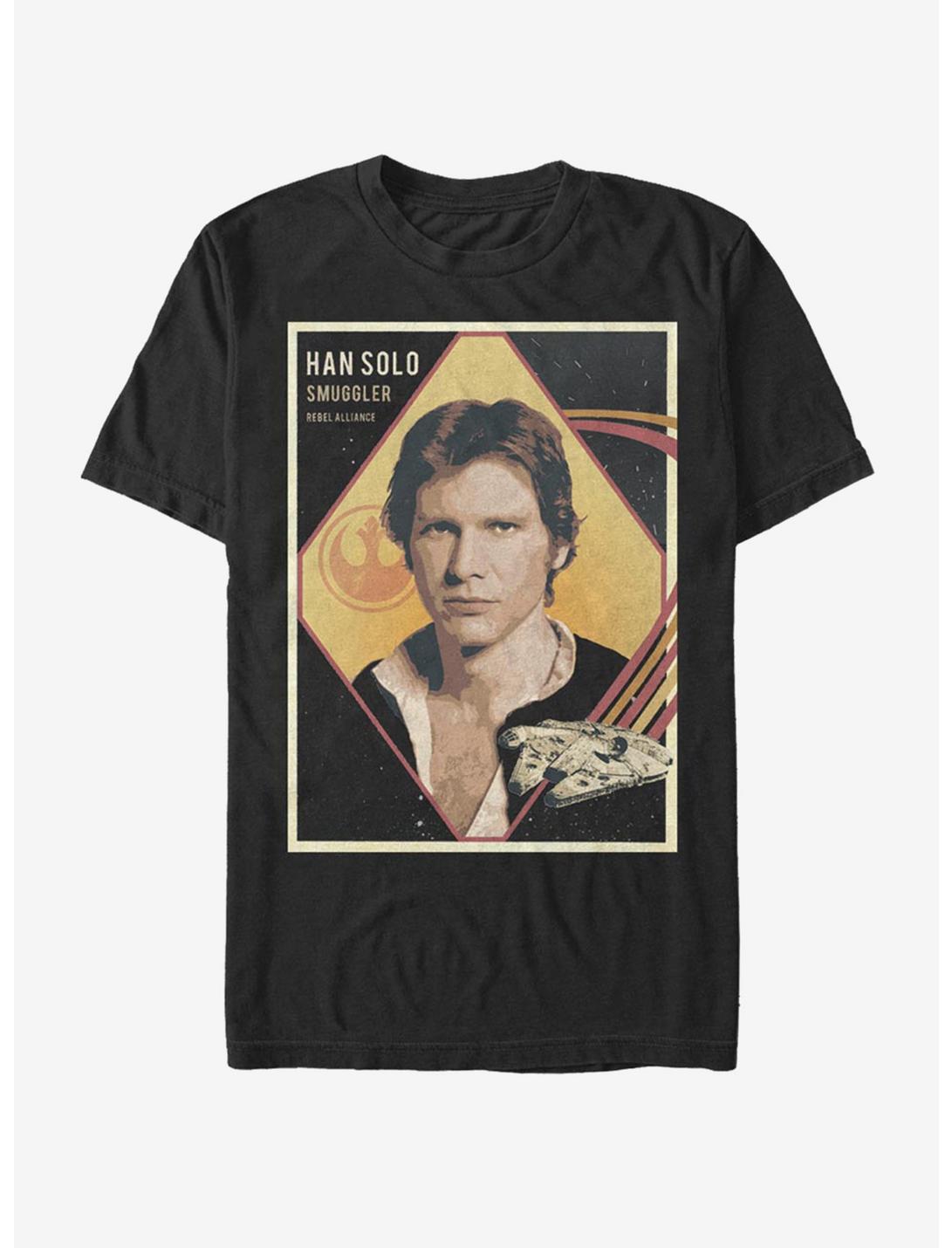 Star Wars Han Baseball Card T-Shirt, BLACK, hi-res