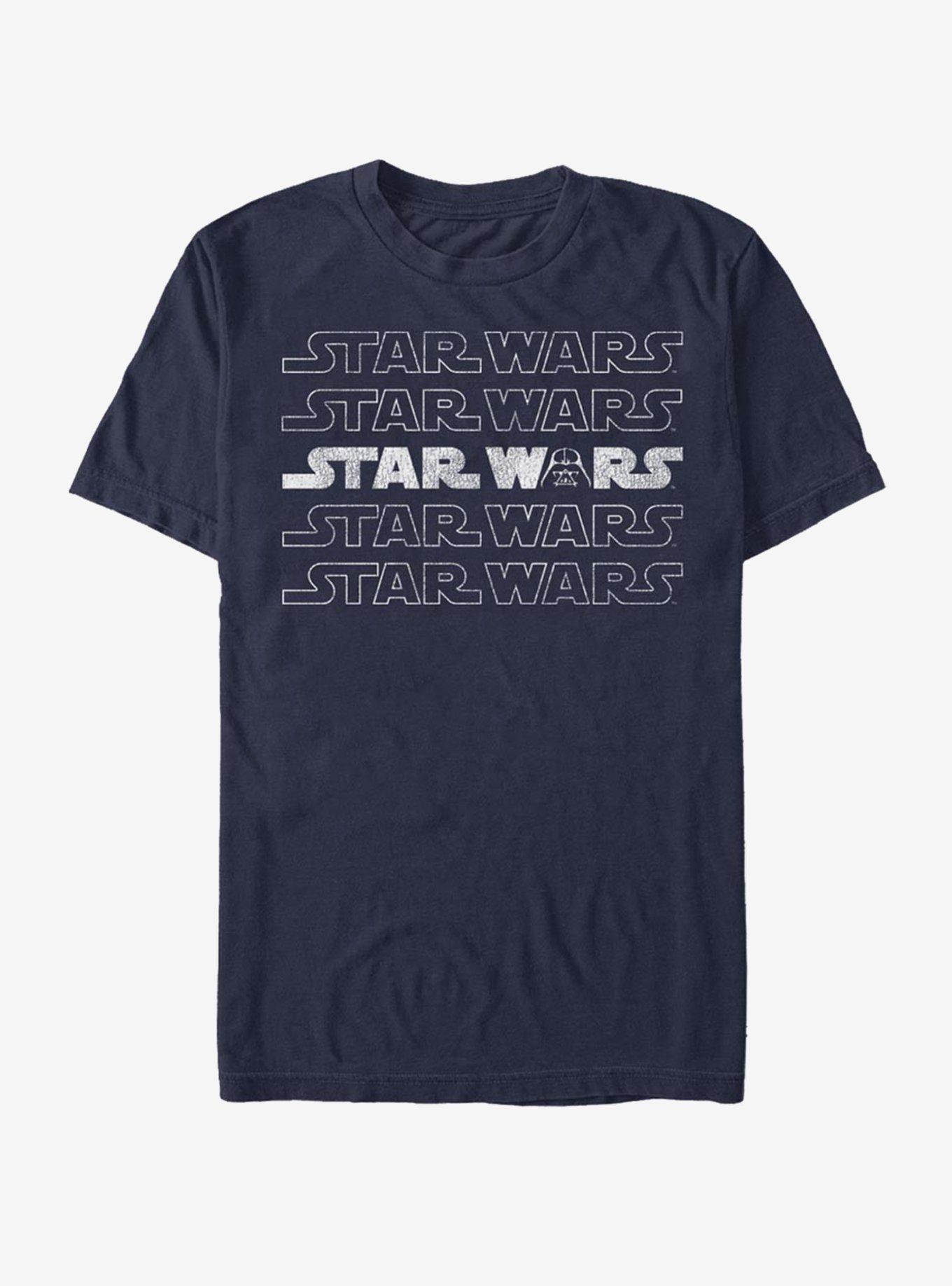 Star Wars Logo Darth Vader T-Shirt, NAVY, hi-res