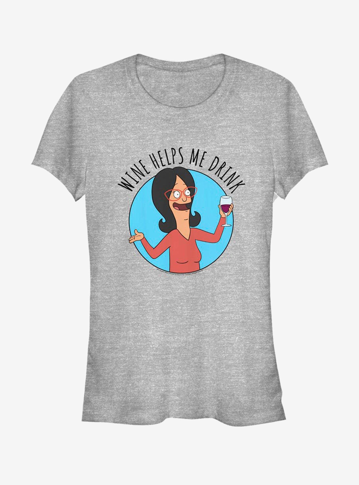 Bob's Burgers Linda Belcher Wine Helps Girls T-Shirt, ATH HTR, hi-res