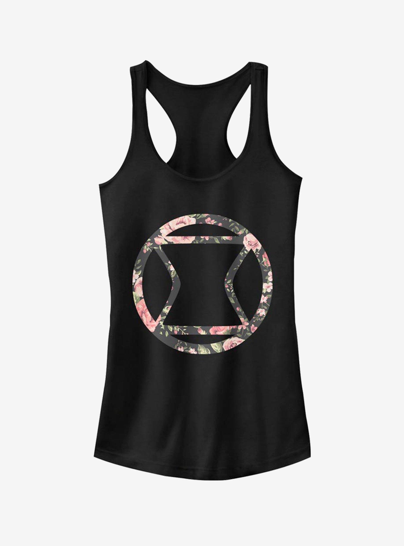 Marvel Black Widow Rose Girls Tank, BLACK, hi-res