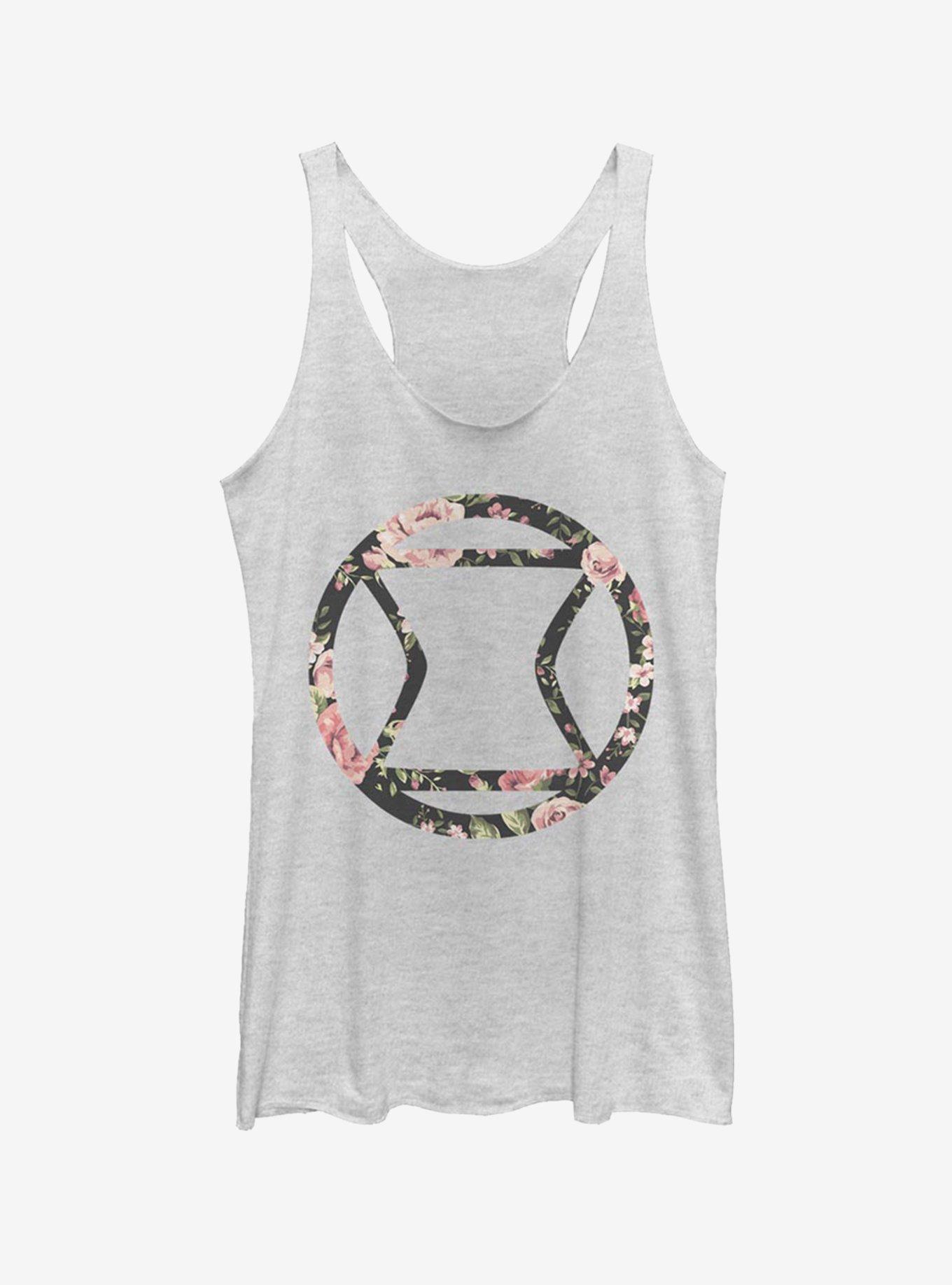 Marvel Black Widow Rose Girls Tank, WHITE HTR, hi-res