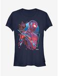 Marvel Spider-Man Eighties Style Miles Morales Girls T-Shirt, NAVY, hi-res