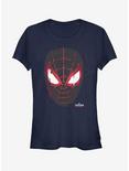 Marvel Spider-Man Miles Morales Glitch Mask Girls T-Shirt, NAVY, hi-res