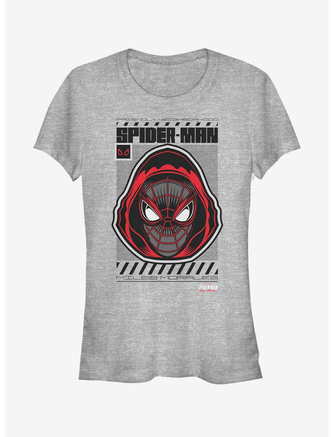 Marvel Spider-Man Hooded Hero Miles Morales Girls T-Shirt, ATH HTR, hi-res