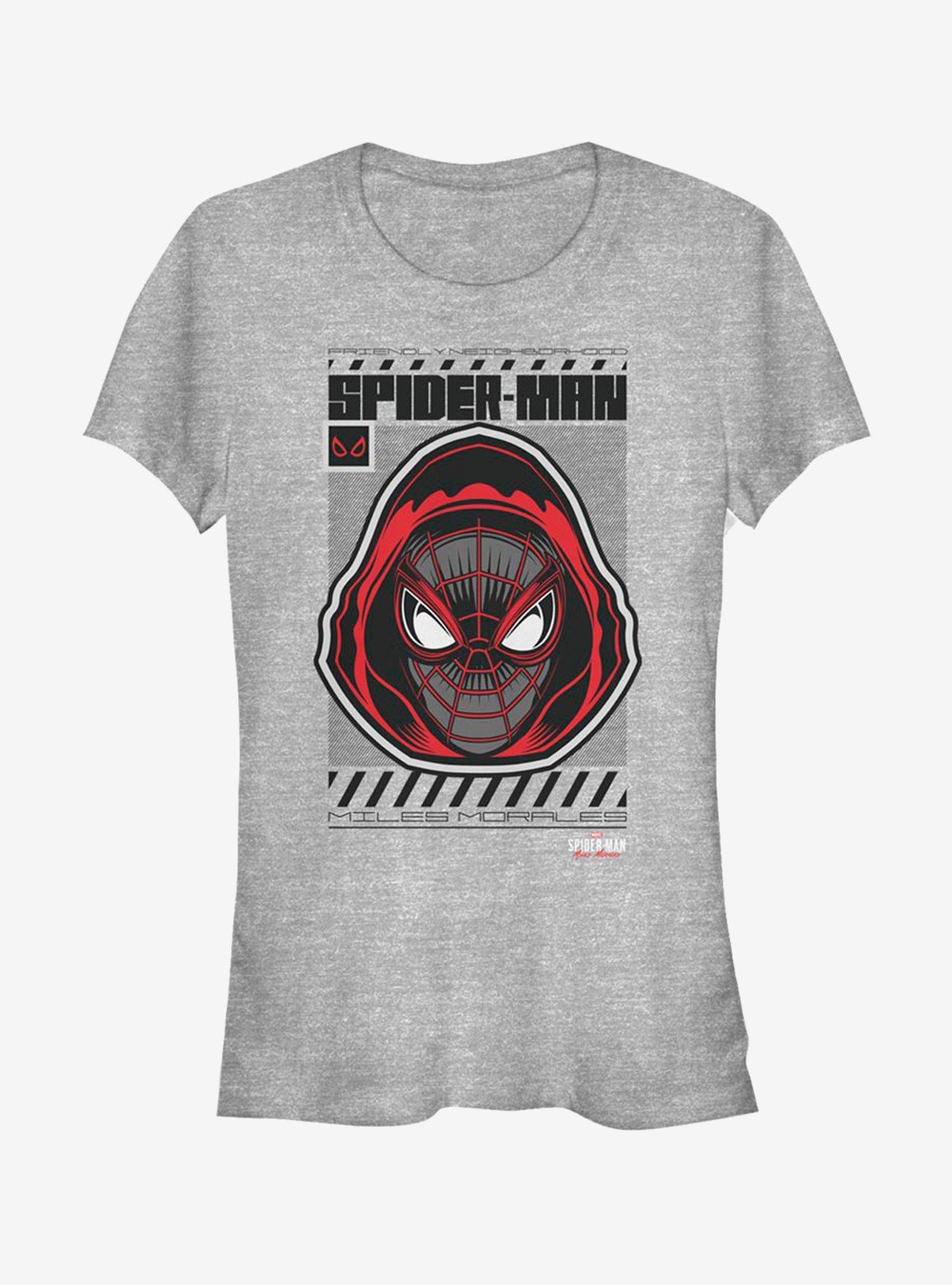 Marvel Spider-Man Hooded Hero Miles Morales Girls T-Shirt, ATH HTR, hi-res